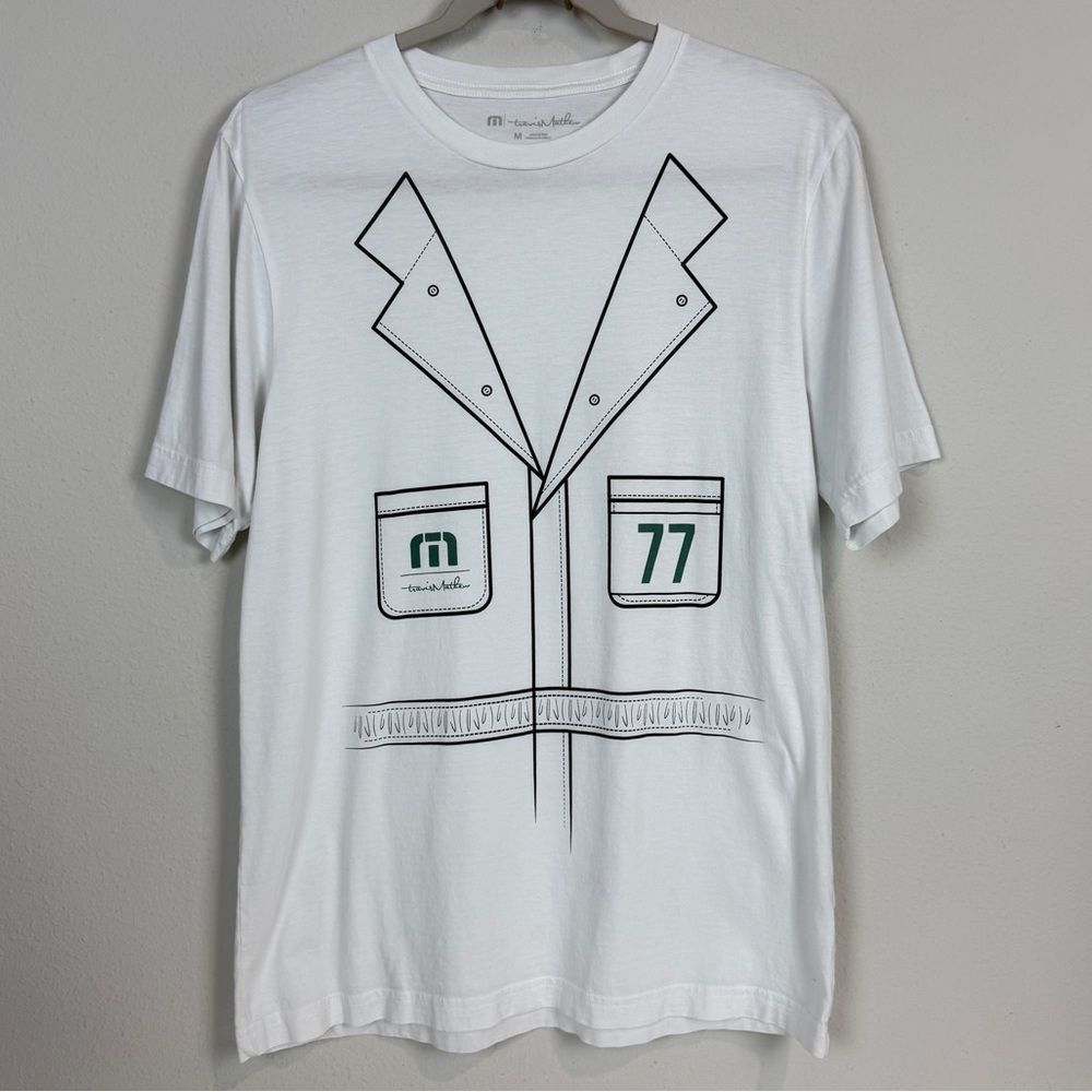 Travis Mathew Catch Up White Golf Short Sleeve Graphic T-Shirt M